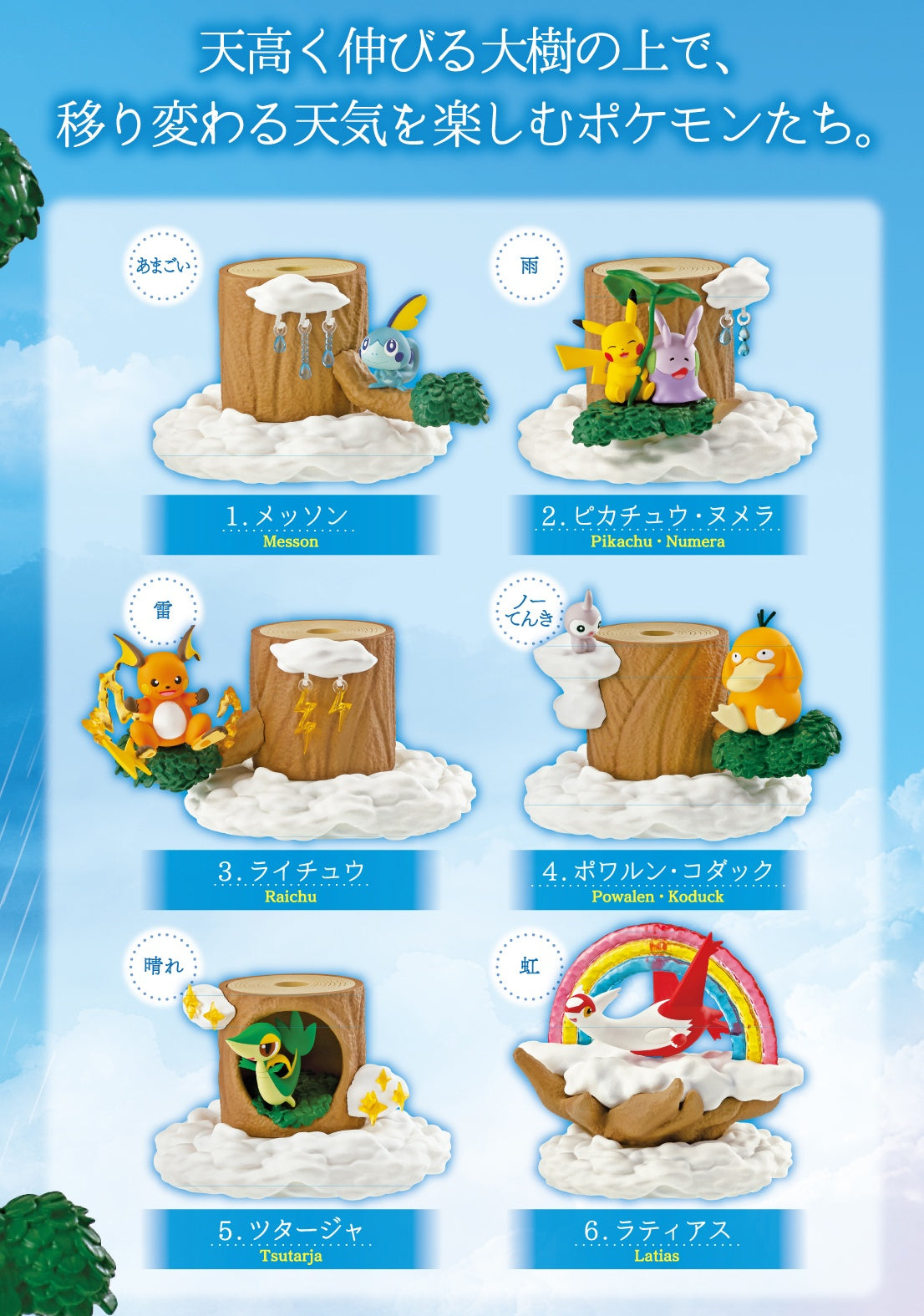 Re-Ment Pokemon Forest Vol.7 Weather Tree Trading Figures Box Set of 6