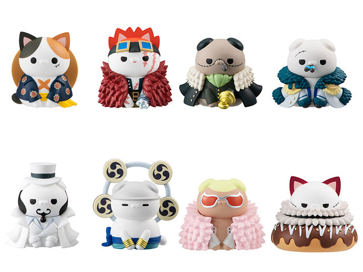 Megahouse One Piece Nyan Piece Nyaan! Luffy with Rivals Ver. Trading Figures Box Set of 8