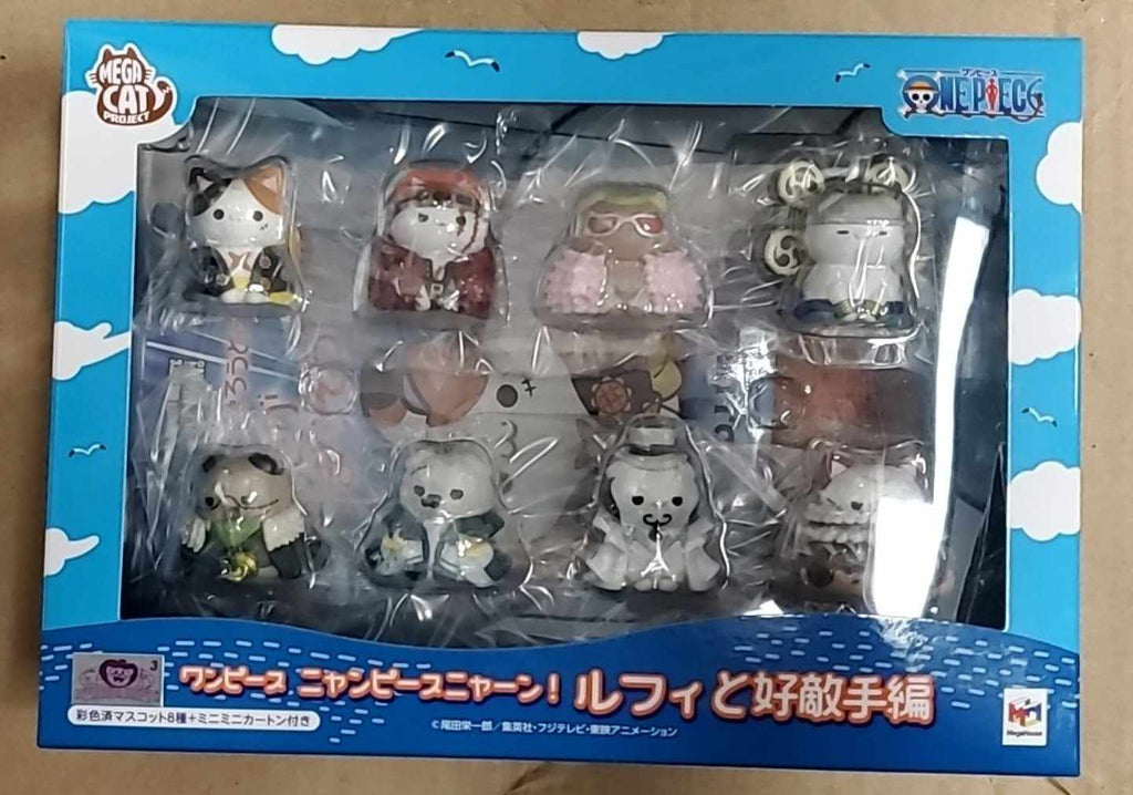 Megahouse One Piece Nyan Piece Nyaan! Luffy with Rivals Ver. Trading Figures Box Set of 8