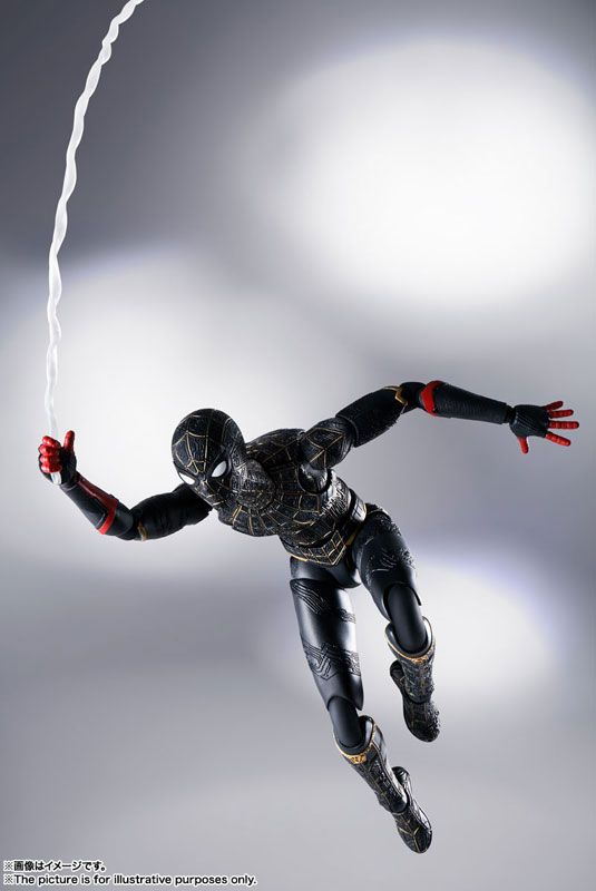 S.H. Figuarts Spiderman: No Way Home Spider-man Black and Gold Suit (Special Set) Action Figure