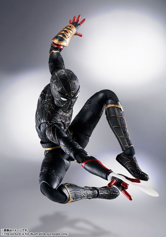 S.H. Figuarts Spiderman: No Way Home Spider-man Black and Gold Suit (Special Set) Action Figure