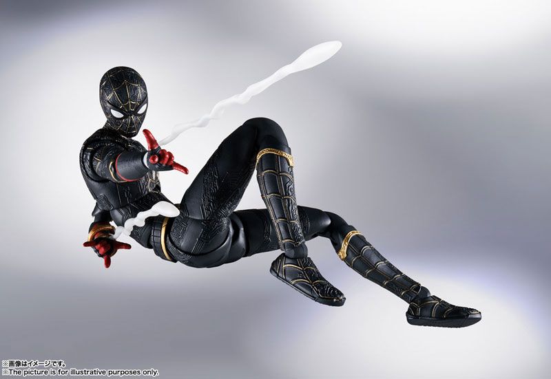 S.H. Figuarts Spiderman: No Way Home Spider-man Black and Gold Suit (Special Set) Action Figure