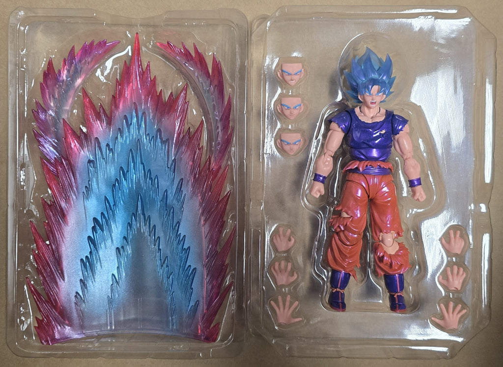 *Open Box* S.H. Figuarts Dragon Ball Z Super Saiyan God Super Saiyan Son Goku Kaio-Ken Event Exclusive Color Action Figure