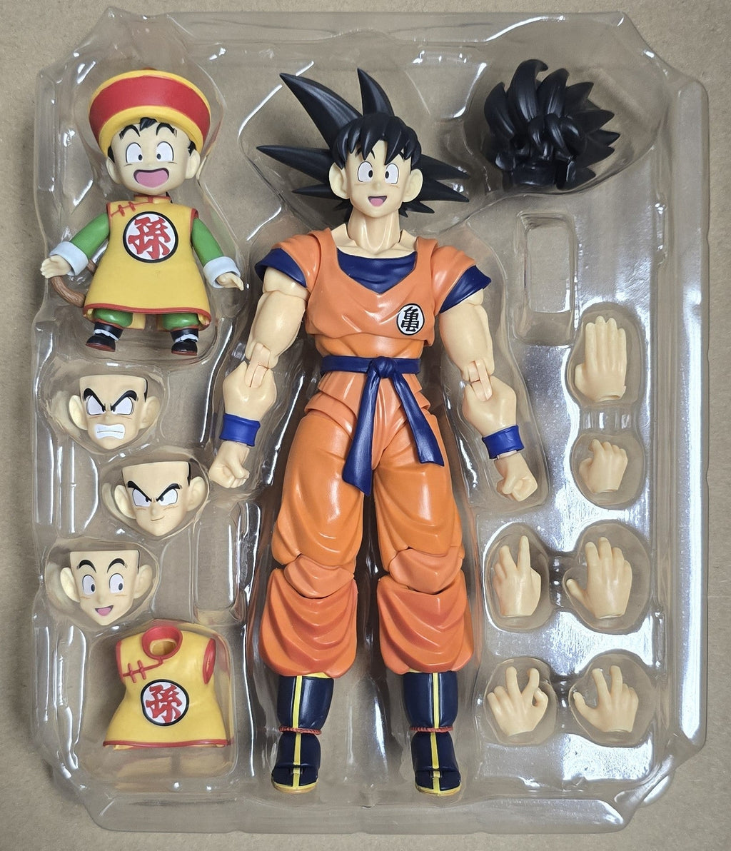 *Open Box* S.H. Figuarts Dragon Ball Z Son Goku and Son Gohan Kid and Kintoun Exclusive Action Figure