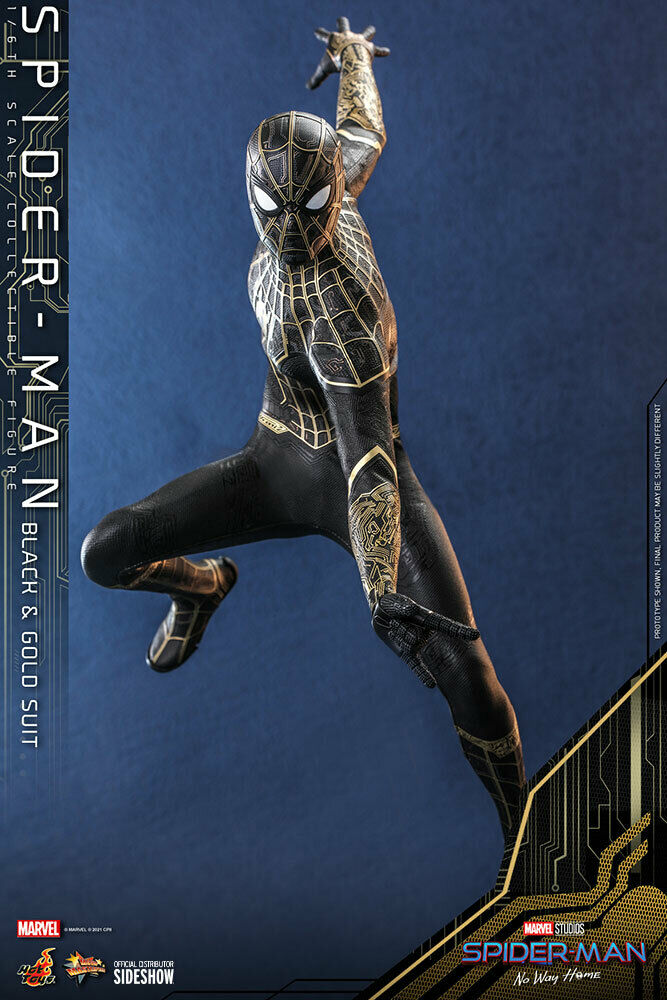 Hot Toys 1/6 Marvel Spider-Man Black & Gold Suit Sixth Scale Figure MMS604