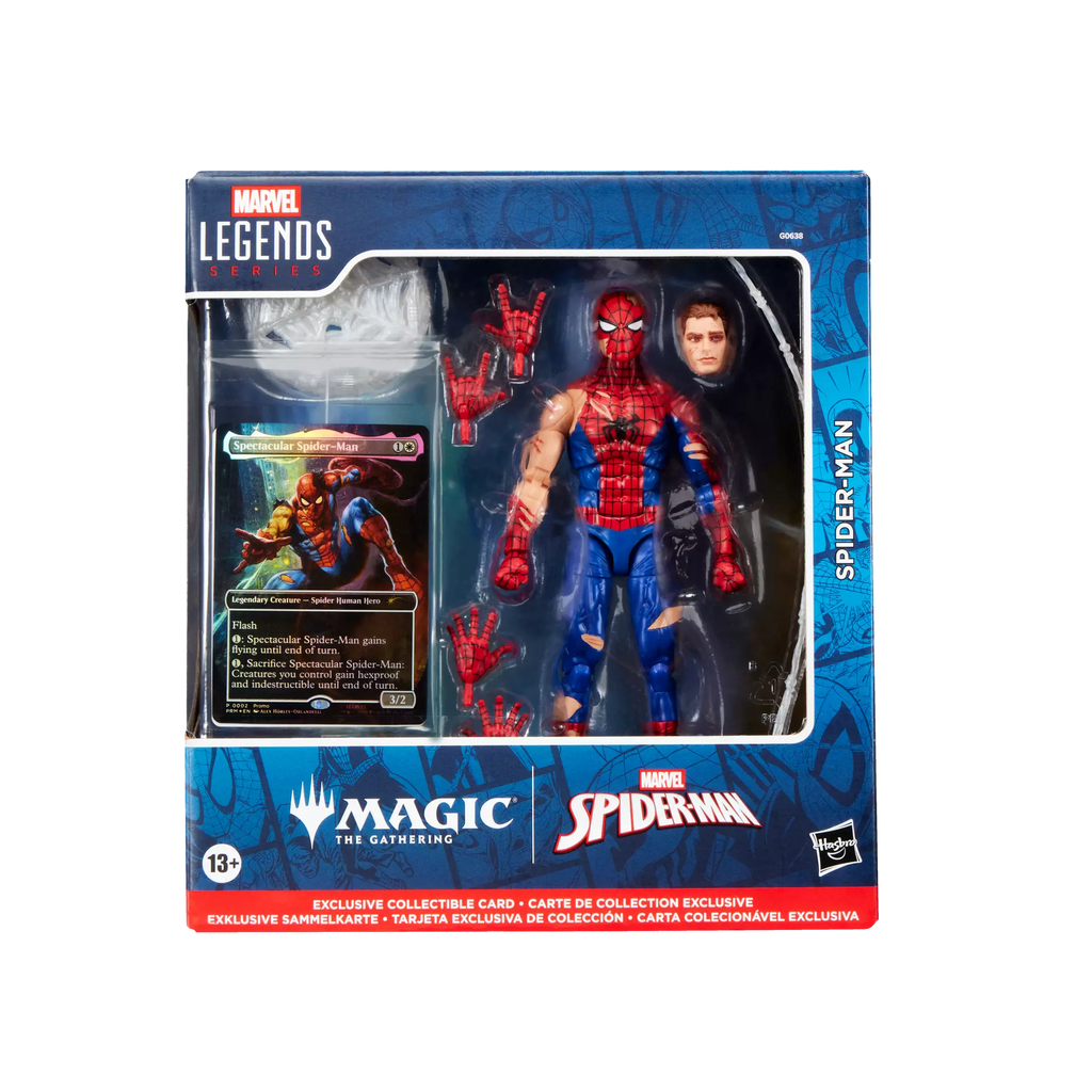 Marvel Legends Magic The Gathering Battle-Damaged Spider-Man Action Figure W/ MTG Card