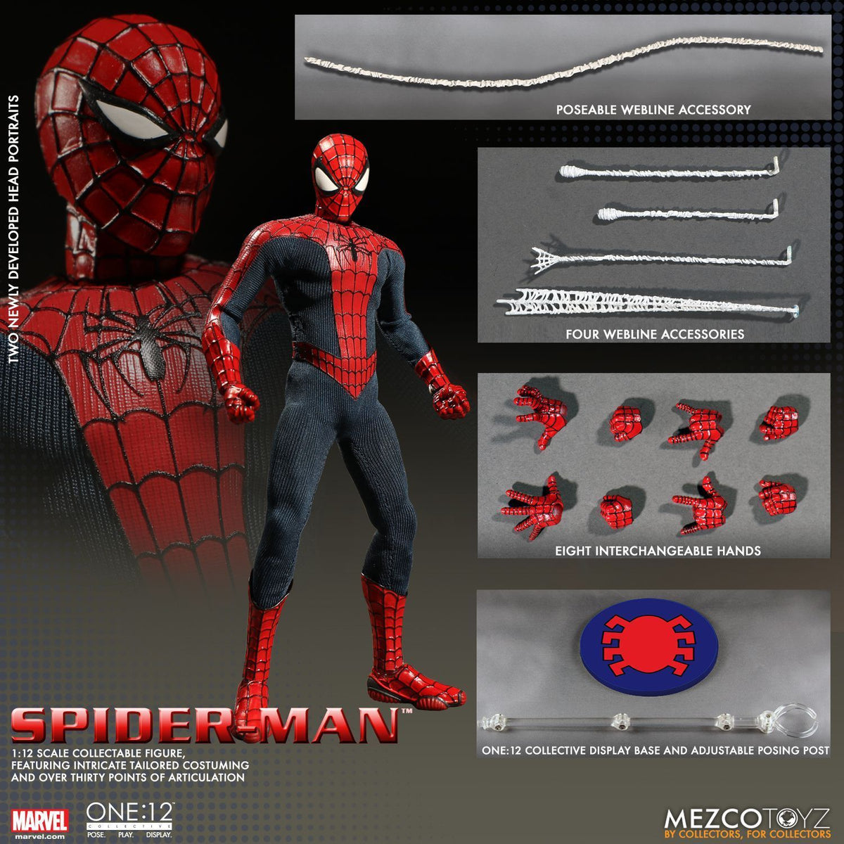 Mezco Toyz ONE:12 Collective: Spider-Man Spiderman Action Figure