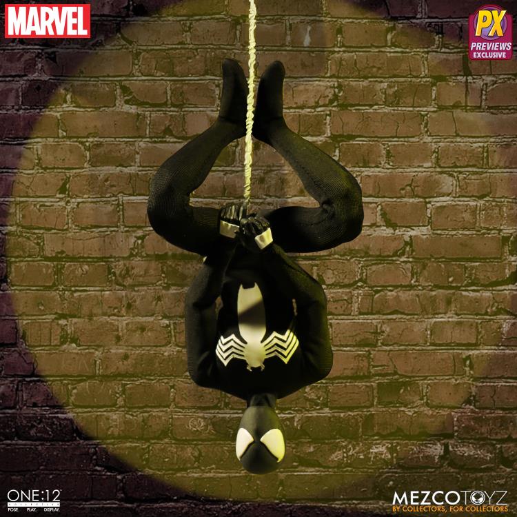 Mezco Toyz ONE:12 Collective: Black Suit Spider-Man Spiderman Action Figure