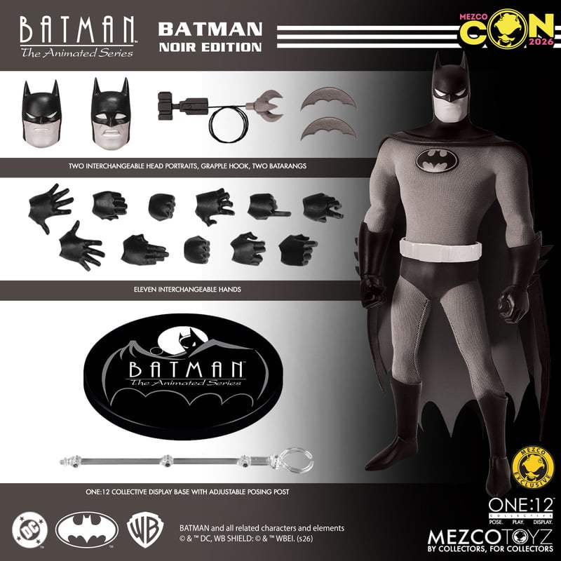 Mezco Toyz ONE:12 Collective Batman: The Animated Series Batman (Noir Edition) Action Figure