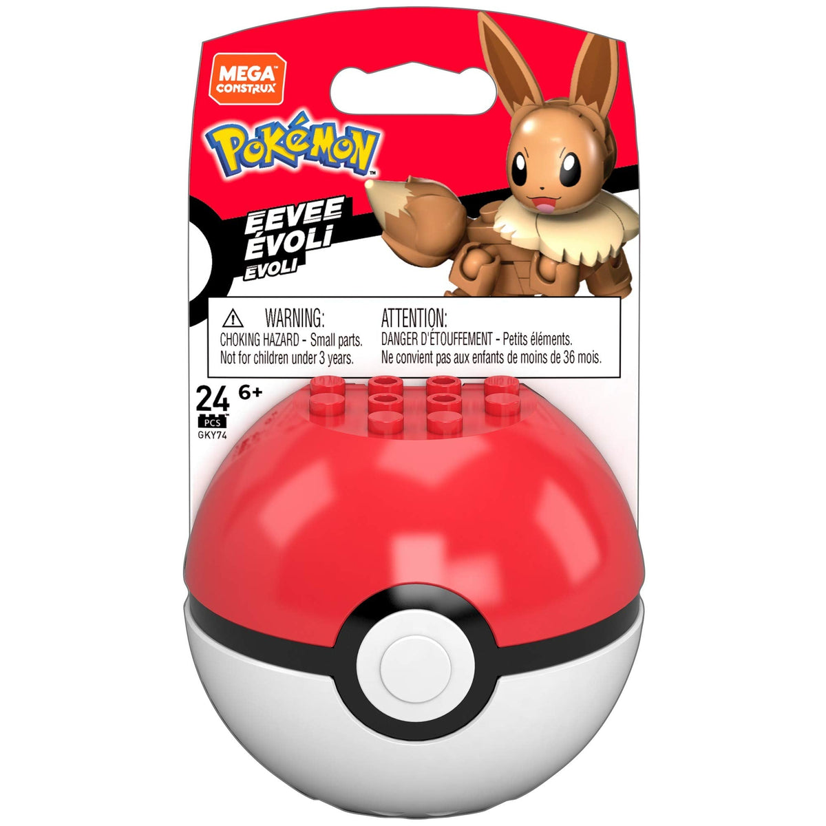 Mega Construx Pokemon Buildable Eevee Figure & Poke Ball