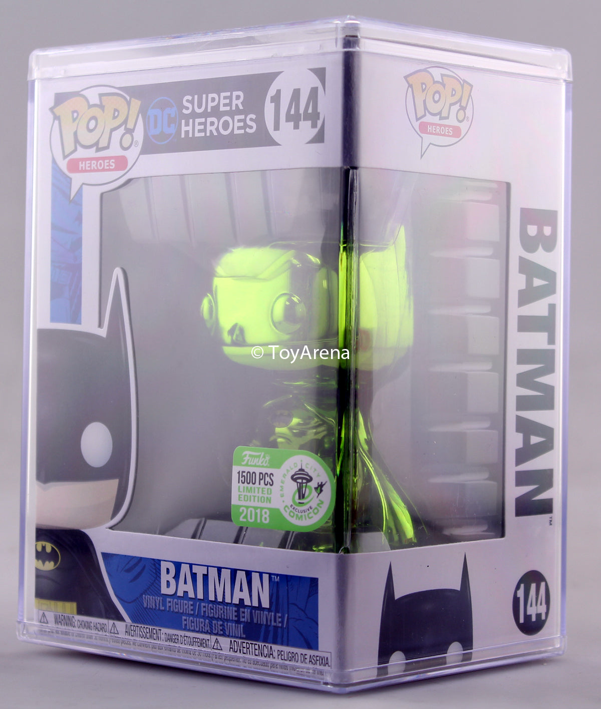 Funko Pop Green Chrome Batman ECCC 2018 Exclusive with Hard Case