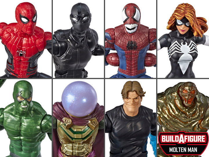 Marvel Legends Spiderman Wave 10 set of 7 BAF Molten Man Action Figures